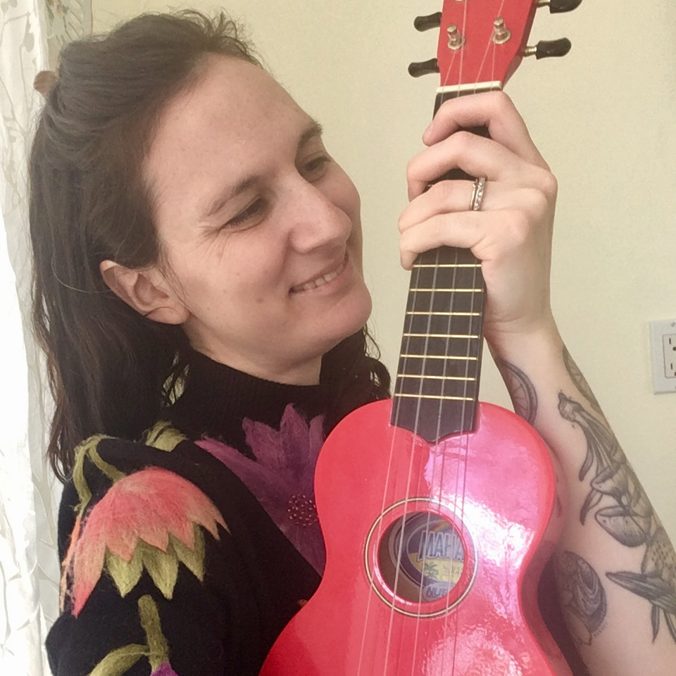 Student Lydia Learned Ukulele