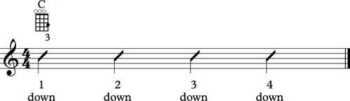 How do you play chords without strumming pattern? Just strum it