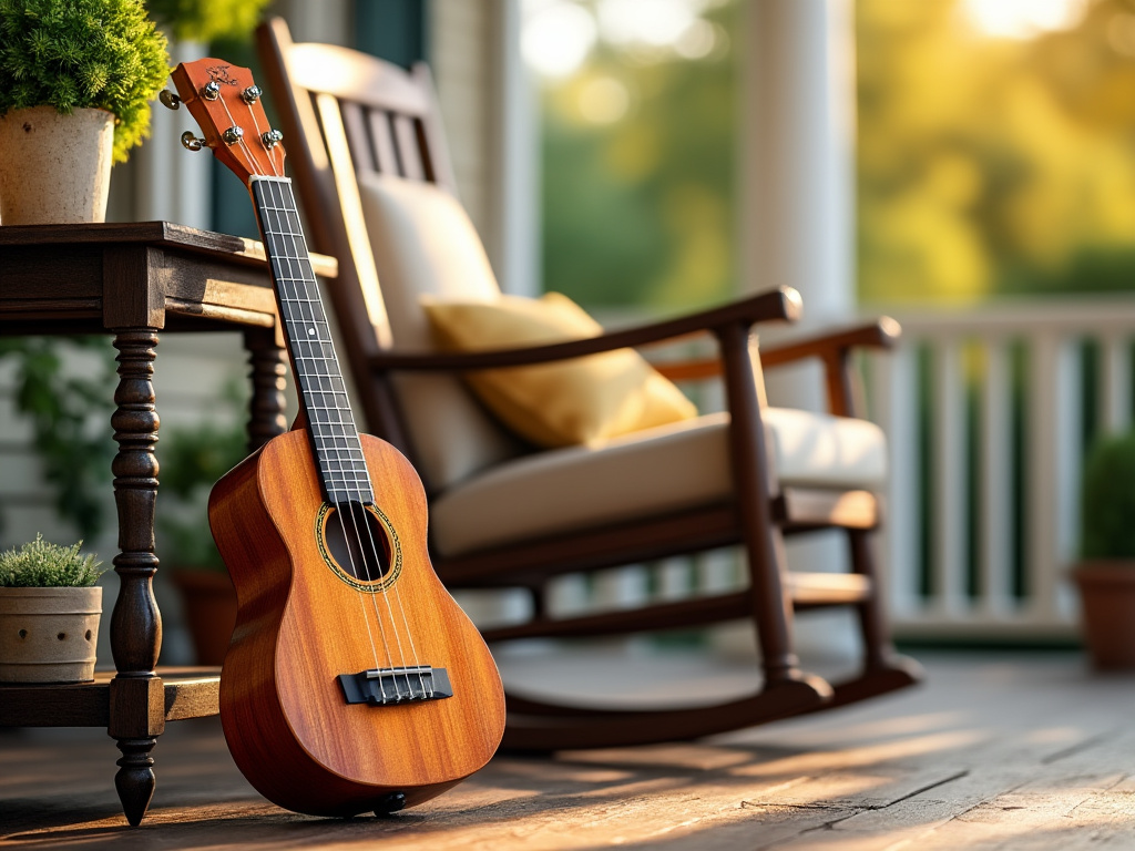 Playing Ukulele On the Front Porch